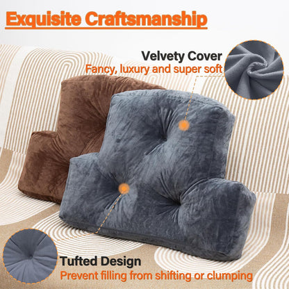 1 MIDDLE ONE Back Pillow for Chair, Memory Foam Lumbar Pillow for Back Support, Back Rest Cushion for Office, Sofa, Couch Sitting, Recliner, Bed and Lower Back Pain (Grey)