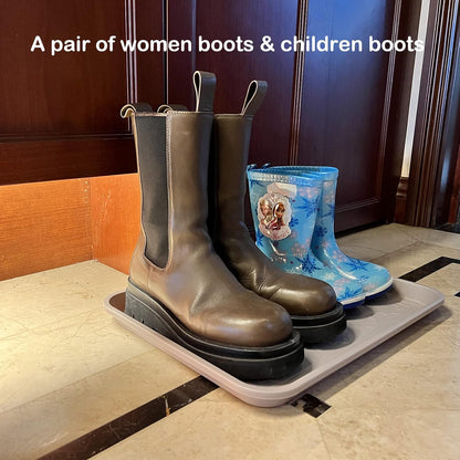 WATANIYA PET Boot Tray for Entryway Indoor, Heavy Duty Shoe Mat Tray 2 Packs, 16.7"x12.8" Waterproof Shoes Trays with Raised Edge, Outdoor Multi-Purpose Mats for Boots, Garden, Pets