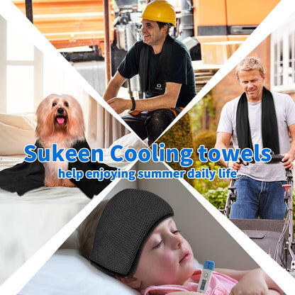 Sukeen 4 Pack Cooling Towels (40"x12") for Neck and Face Instant Cooling | Stay Cool in Hot Weather,Versatility,Soft,Breathable,Durability for Sports,Outdoor activities,Summer works in heat