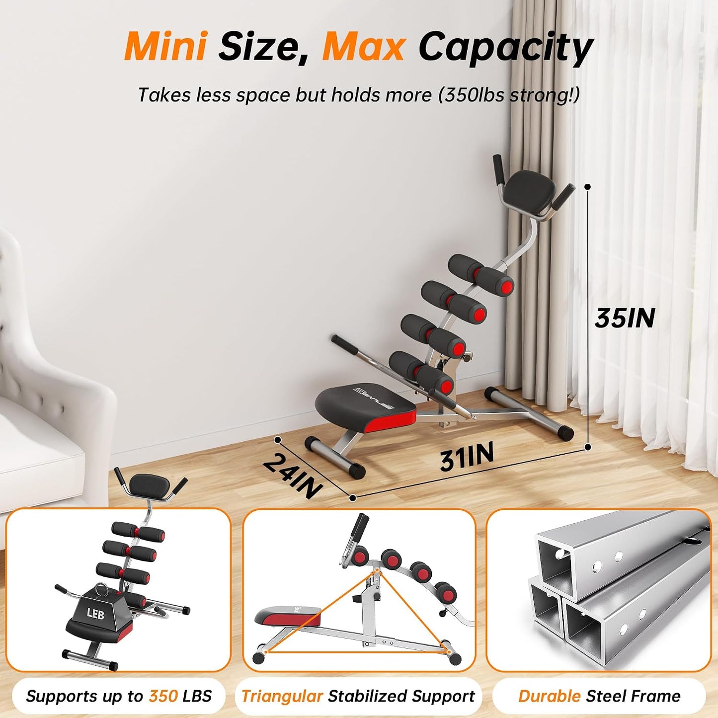 Inversion Table for Back Pain Relief - 350lbs Capacity, Improve Posture and Spinal Health - Ideal for Home and Gym Use