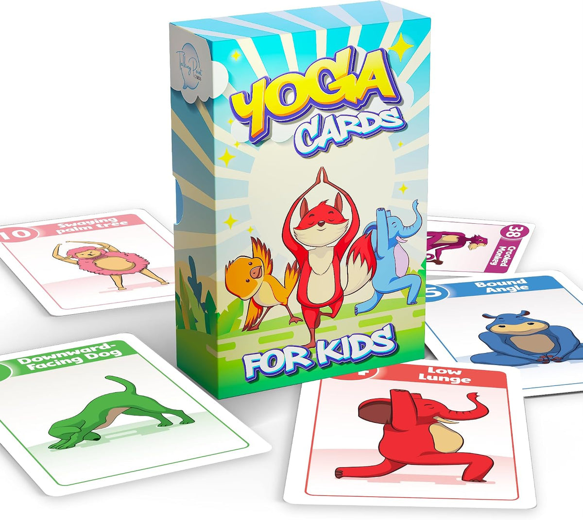 Yoga Cards for Kids, Age 5+, 44 Fun Animal Poses & Breathing Exercise Game