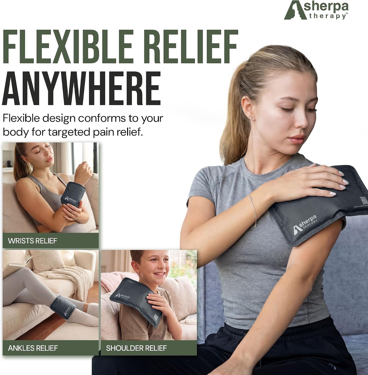Medium Flexible Gel Ice Packs Reusable - Hot and Cold Soft Ice Packs for Injuries Reusable for Ankle, Arm, Foot, Leg, Back Pain Relief - 8" x 12" - Purple