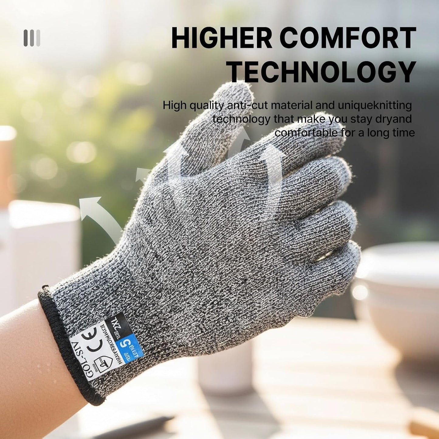 A5 Cut Resistant Gloves, Level 5 Protection, Safety Work Gloves for Kitchen Cutting, Oyster Shucking, Wood Carving, Meat Cutting, Fish Handling, Pink, XL