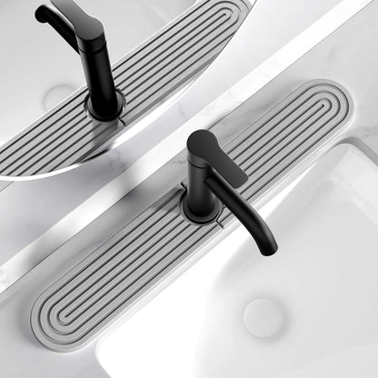 Diatomite Sink Splash Guard - DryingNeat Kitchen Faucet Mat, Instant Dry Water Absorbing Stone Tray for Sink, Durable Protector for Kitchen Bathroom Counter [Light Grey, 17.7" x 3.9"]