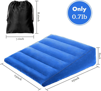 USHMA Inflatable Wedge Pillow for Sleeping, Portable Travel Wedge Pillow for Sitting in Bed, Inflatable Wedge Pillows for Travel, Blow Up Under Knee Pillow