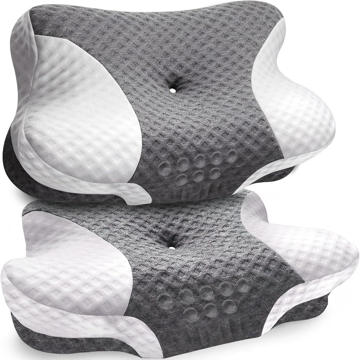 Cervical Neck Pillows with Memory Foam - Neck Pillows for Pain Relief Contour Memory Foam Pillows Ergonomic Neck Support - Adjustable Orthopedic Bed Pillows with Breathable Pillowcase for Sleeping