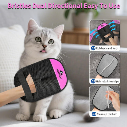 Pet Hair Removal Glove for Dog & Cat, Reusable Electrostatic Pet Hair Glove | Pet Hair Remover Tool for Clothing, Couch, bed, Carpet, Car Seat, Quickly & Easily Pet Hair Remover Glove