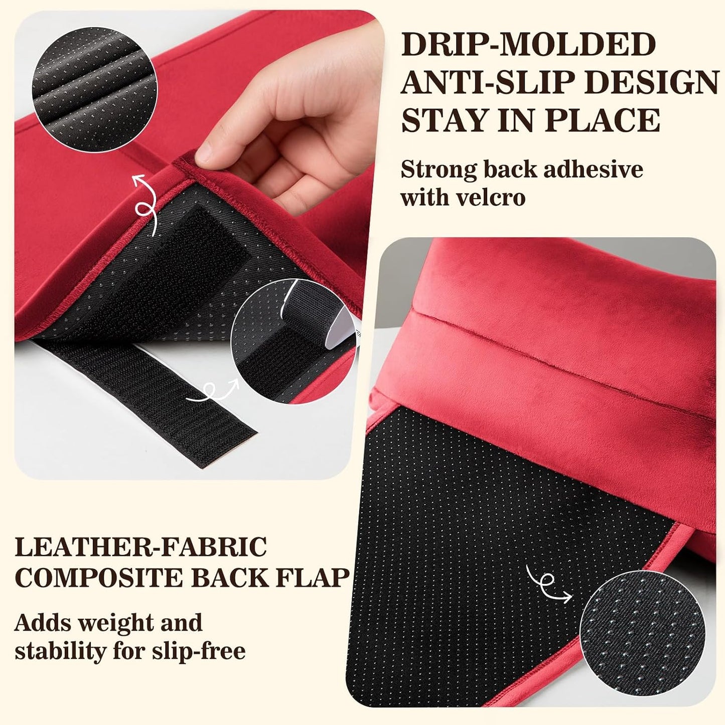 Recliner Headrest Pillow, Adjustable Comfort Neck & Head Support Pillow | Soft Velvet, Weighted Non-Slip Flap, Adjustable Filling, Washable Cover, for Recliners, Sofas, Office Chairs