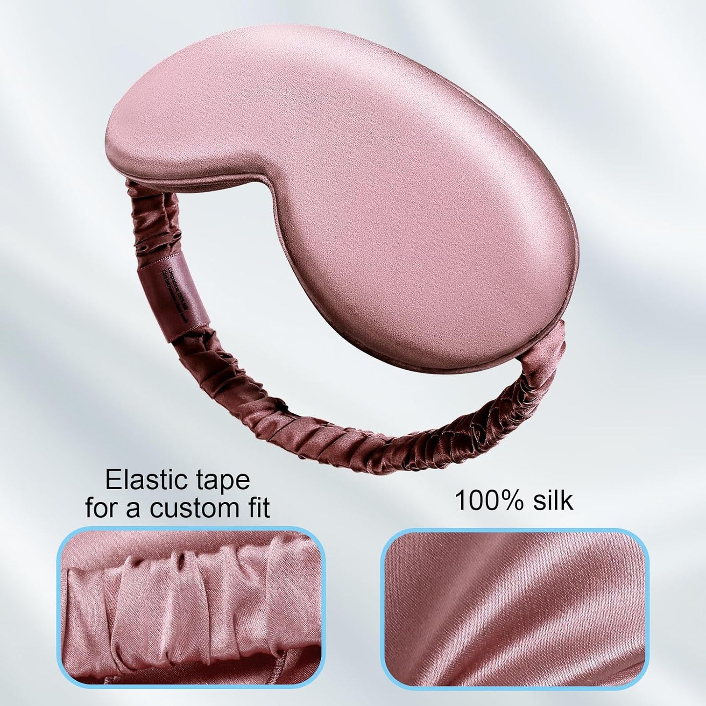 Silk Eye mask for Sleeping 3D Anti Wrinkle Skin Friendly Black Out Dusty Rose