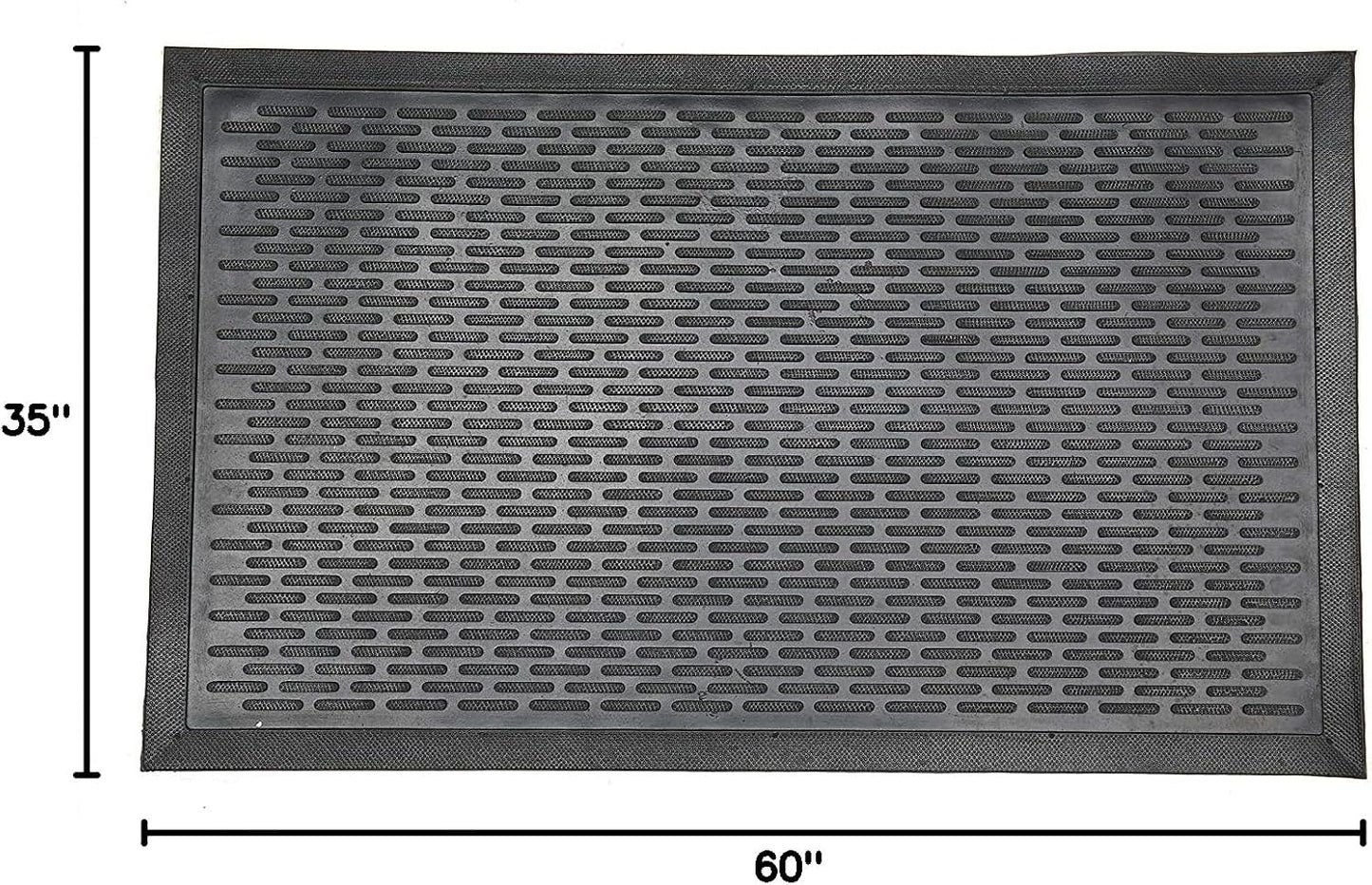 Ottomanson Waterproof Boot Tray Rubber Shoe Mat with Raised Edges, Heavy Duty Non Slip All Weather Entryway Mat for Shoes and Pets, Indoor Outdoor Use, 18" x 28"