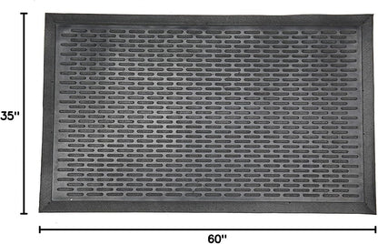 Ottomanson Waterproof Boot Tray Rubber Shoe Mat with Raised Edges, Heavy Duty Non Slip All Weather Entryway Mat for Shoes and Pets, Indoor Outdoor Use, 18" x 28"