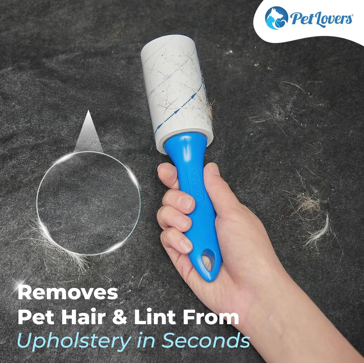 PetLovers Extra Sticky Lint Roller Mega Value Set 450 Sheets for Pet Hair Removal and Clothes, Dog and Cat Lint Remover 5 Pack
