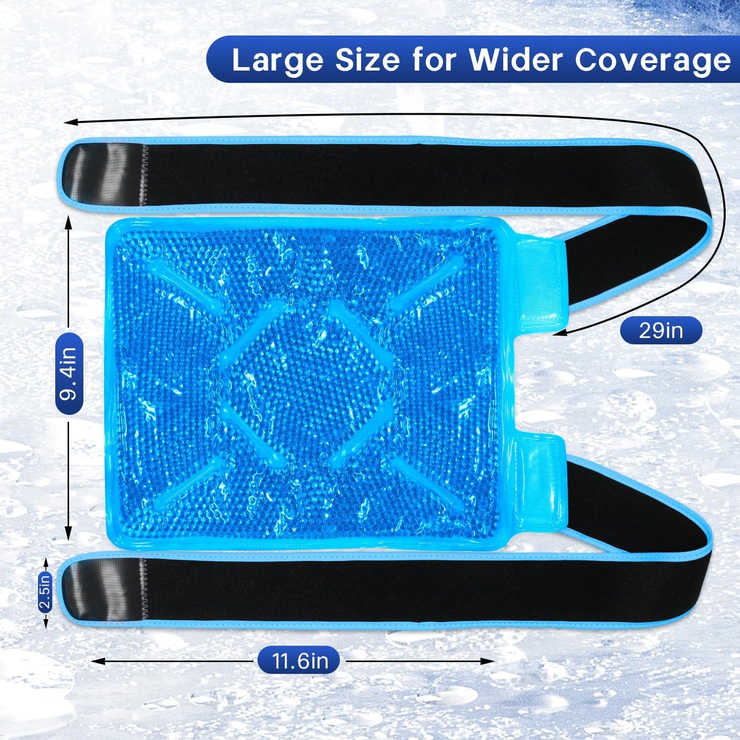 Knee Ice Pack Wrap for Pain Relief Reusable Gel Ice Wrap for Leg Injuries Swelling Knee Replacement Post-Surgery Recovery Adjustable Cold Compression Therapy Wrap for Arthritis