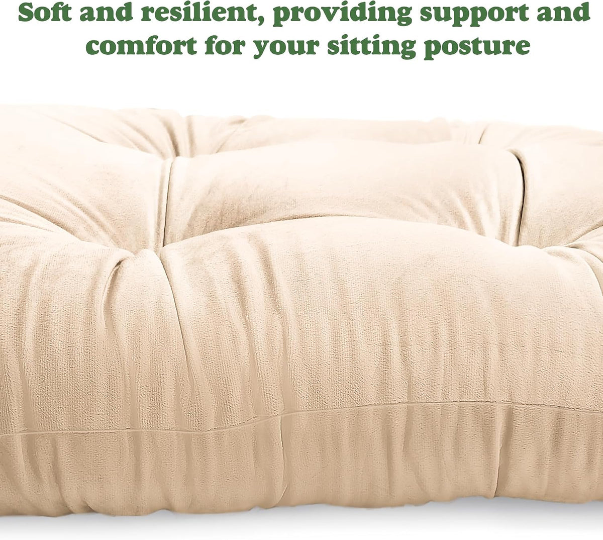 JZHLLA Glider Rocker Replacement Cushion Set with Storage Pockets Soft Flannel Fabric & High-Resilience Foam Non-Slip Back Rocking Chair Cushion for Living Room Rocking Chair(Beige)