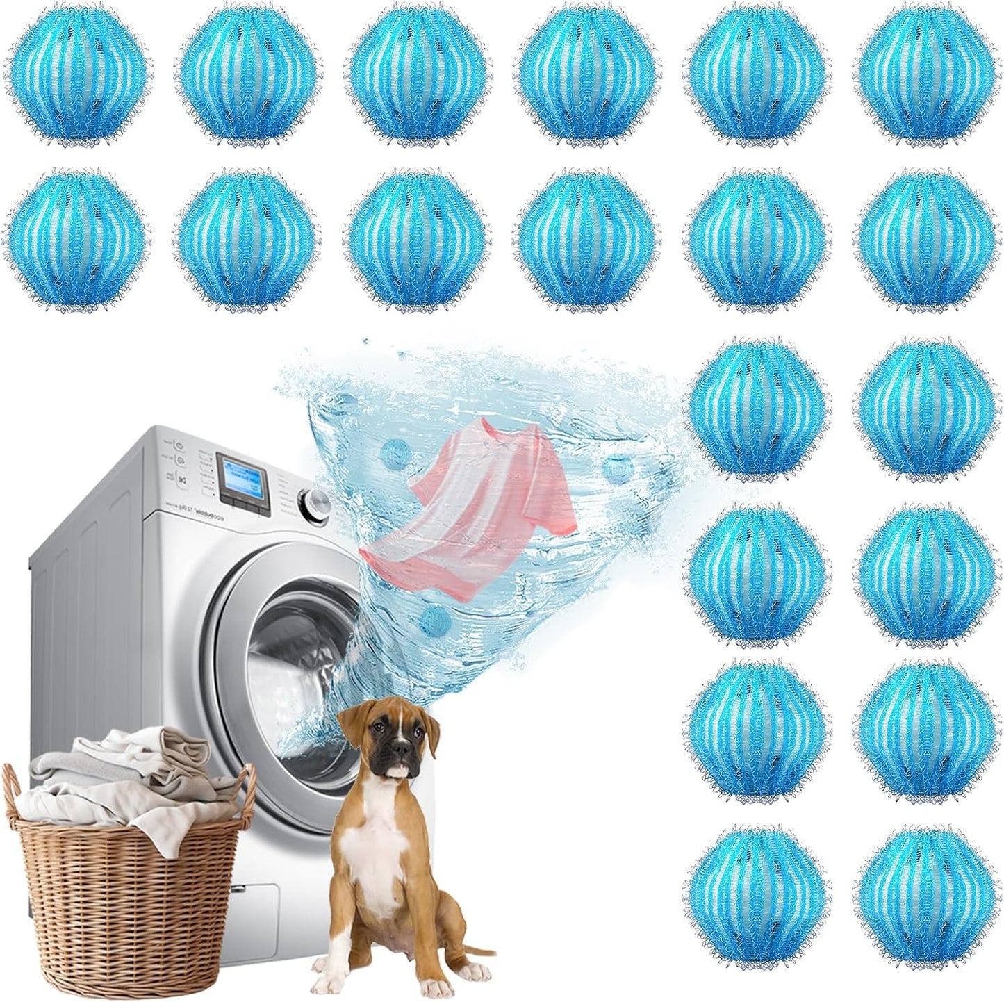 20Pcs Pet Hair Remover for Laundry, 1.4 inch Mini Ball Lint Traps | Effective Dryer Ball for Cat Dog Pet Hair in Clothes,Sheets,Towels, Lint Catcher for washing Machine Without Damaging Fabrics