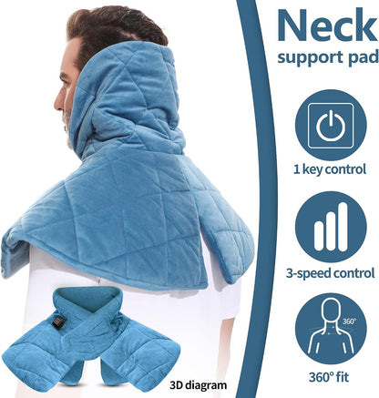 Cordless Neck Heating Pad, Heating Pad for Neck and Shoulders and Back, Neck Heater for Back Pain Relief with 3 Heat Settings-One Size
