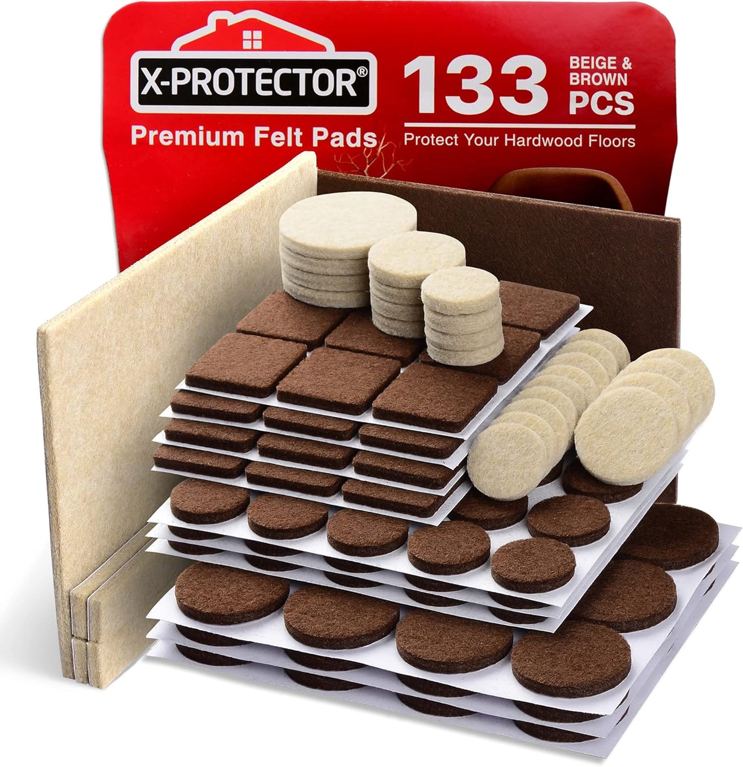 Felt Furniture Pads X-PROTECTOR 235 PCS Premium Furniture Pads - Felt Pads Furniture Feet Best Wood Floor Protectors - Protect Your Hardwood & Laminate Flooring! | Furniture Feet Best Wood Floor Protectors - Protect Your Hardwood & Laminate Flooring!