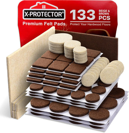 Felt Furniture Pads X-PROTECTOR 235 PCS Premium Furniture Pads - Felt Pads Furniture Feet Best Wood Floor Protectors - Protect Your Hardwood & Laminate Flooring! | Furniture Feet Best Wood Floor Protectors - Protect Your Hardwood & Laminate Flooring!