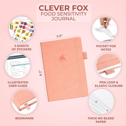 Clever Fox Food Sensitivity Journal & Symptom Diary, 8.5x11 Purple