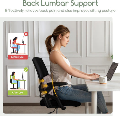 HIGOGOGO Lumbar Support Pillow for Recliner Chair/Accent Chair/Couch/Office Chair, Tufted Corduroy Back Support Cushion for Elderly, Recliner Cushions for Back Rest, Pain Relief