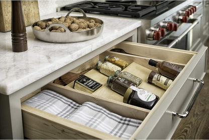 Rev-A-Shelf 36" 3-Tiered Trimmable Wooden Pull-Out Spice Rack, Maple | Wooden Kitchen Drawer and Cabinet Home Storage Insert for Seasoning Organization