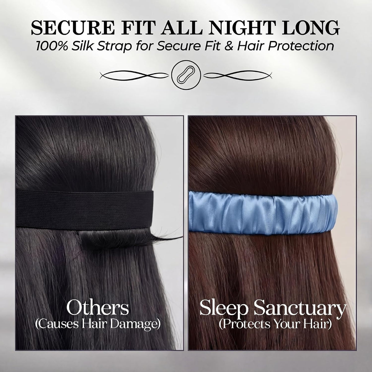 SLEEP SANCTUARY 100% Pure Mulberry Silk Sleep Mask - 22 Momme Light Blocking 3D Contour Silk Eye Mask for Sleeping - Secure Fit for Side Sleepers, Women & Men - Cloud Soft (Misty Blue)