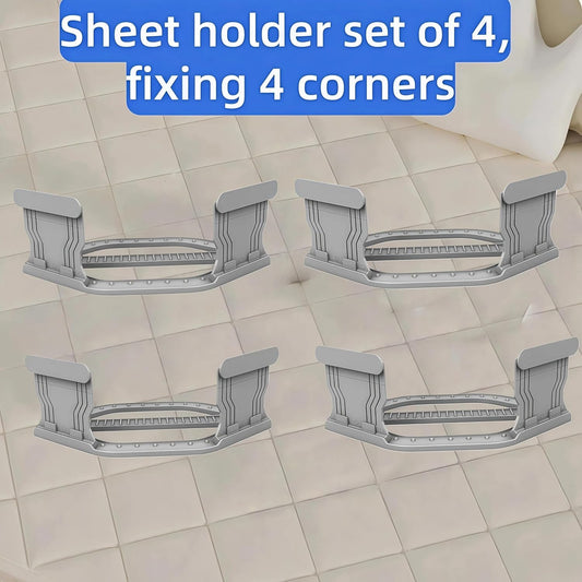 4Pcs Bed Sheet Straps – No-Slip Adjustable Clips for Mattress, Keeps Sheets Tight (White)