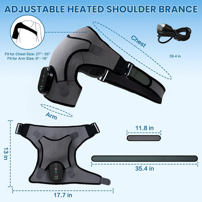 Shoulder Heating Pad with Massager,Rotator Cuff Shoulder Pain Relief,Black