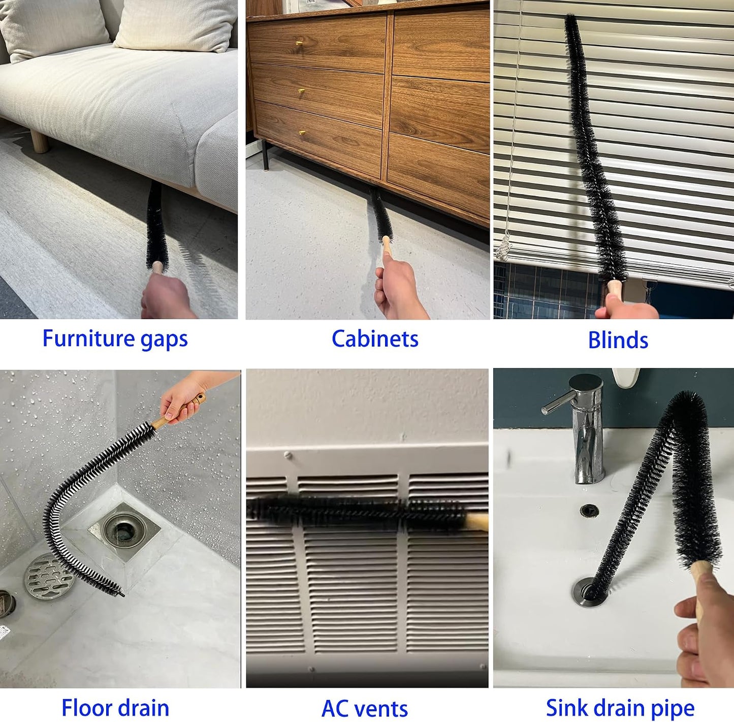 47.24 Inch Extra Long Full-Bristle Flexible Dryer Vent Cleaner Brush | Lint Brush for Dryer Vent Trap, Duct & Refrigerator Coil – Deep Cleaning Tool to Fire Risk Reduction, Pet Hair & Dust Removal