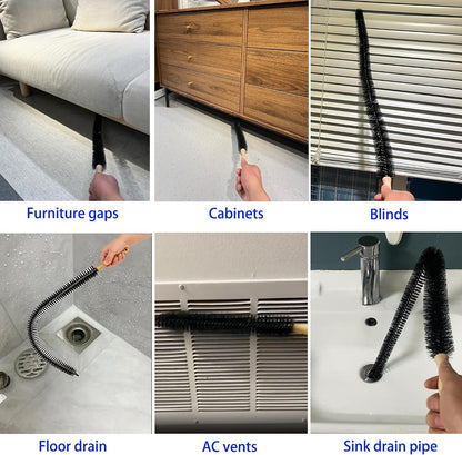 47.24 Inch Extra Long Full-Bristle Flexible Dryer Vent Cleaner Brush | Lint Brush for Dryer Vent Trap, Duct & Refrigerator Coil – Deep Cleaning Tool to Fire Risk Reduction, Pet Hair & Dust Removal