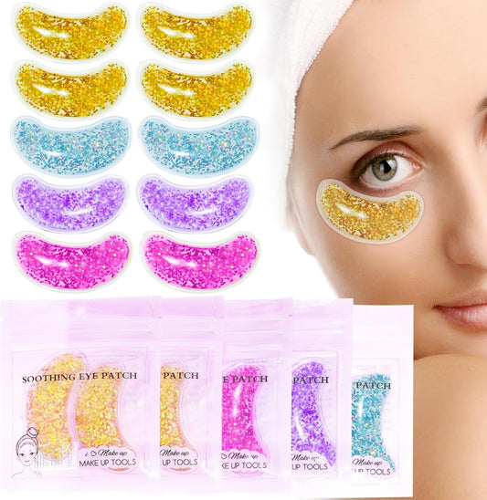 10Pack Under Eye Patches for Puffy Eyes, Reusable Ice Gel Eye Pad Cooling Eye Patch Hot Cold Therapy Eye Mask