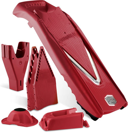 Mandoline Food Slicer Börner V5 (Profi Set) by Reston Lloyd • V-Slicer with 4 Inserts, Docking Station & Food Holder • Made in Germany • Fruit & Vegetable Chopper • Multiple Settings • Color: Lime