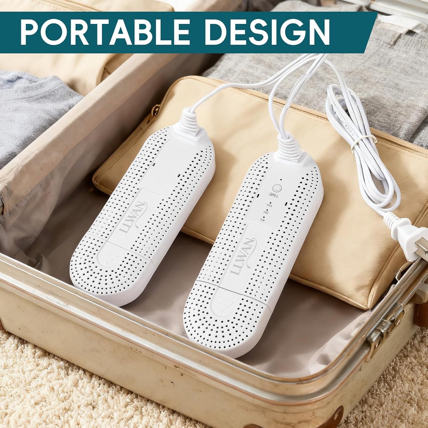 Boot Dryer for Work Boots, Electric Portable Shoe Dryer with Timer for Sneaker Socks Gloves Drying, Boot Warmer Extendable for Rainy Seasons Winter Travel