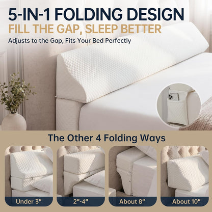Bed Wedge Gap Filler, Wedge Pillow for Headboard Gap, King Size
