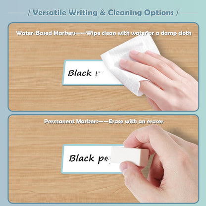 PPB Dry Erase Labels Stickers, Reusable Waterproof Removable Notes for Storage Bins, Freezer, Kitchen, Classroom, Whiteboard, All Purpose Use (1.2”x 2”, Multicolor, 60 Dots)