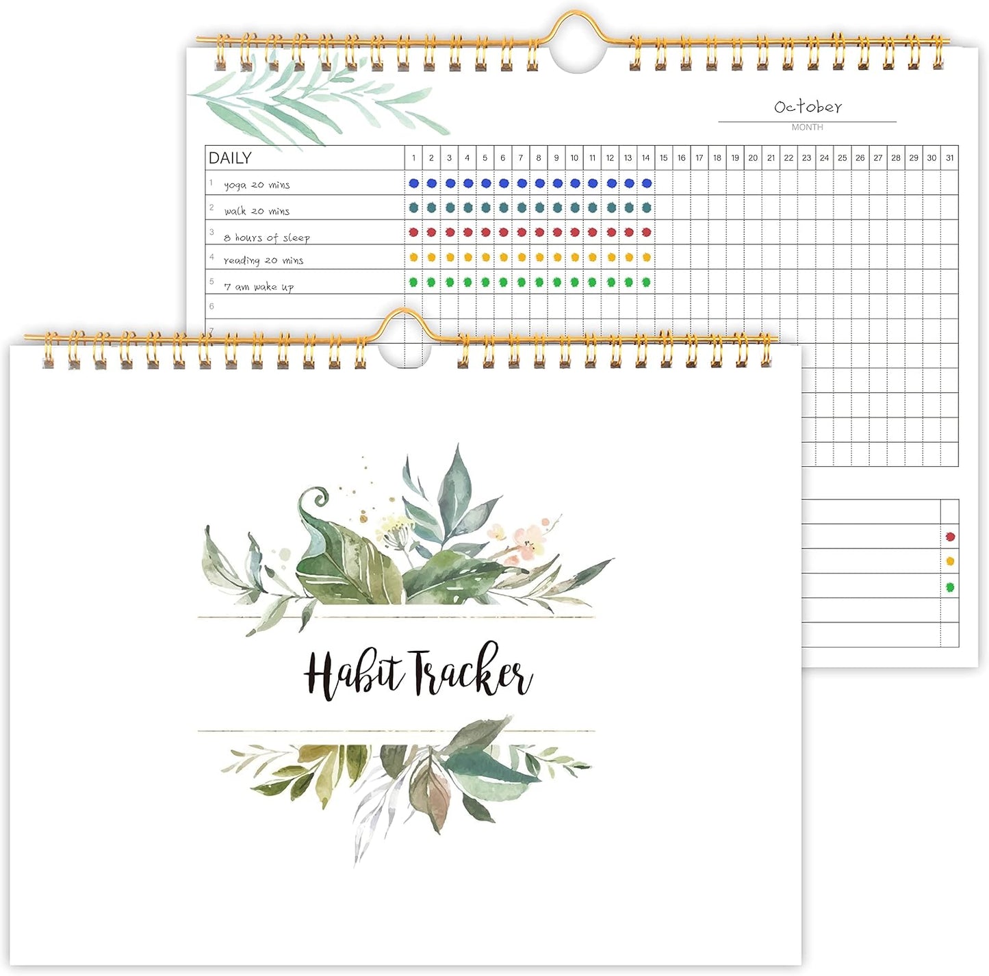 Habit Tracker Calendar- Daily, Weekly & Monthly Habit Tracker Journal | Undated, 12 Months, 7.9"x10", Writable, for Goal Setting, Boost Productivity, Workout Motivation & Self Care Tool