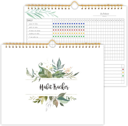 Habit Tracker Calendar- Daily, Weekly & Monthly Habit Tracker Journal | Undated, 12 Months, 7.9"x10", Writable, for Goal Setting, Boost Productivity, Workout Motivation & Self Care Tool