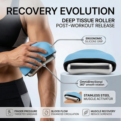Cooling Massage Roller with Ergonomic Handle for Deep Tissue