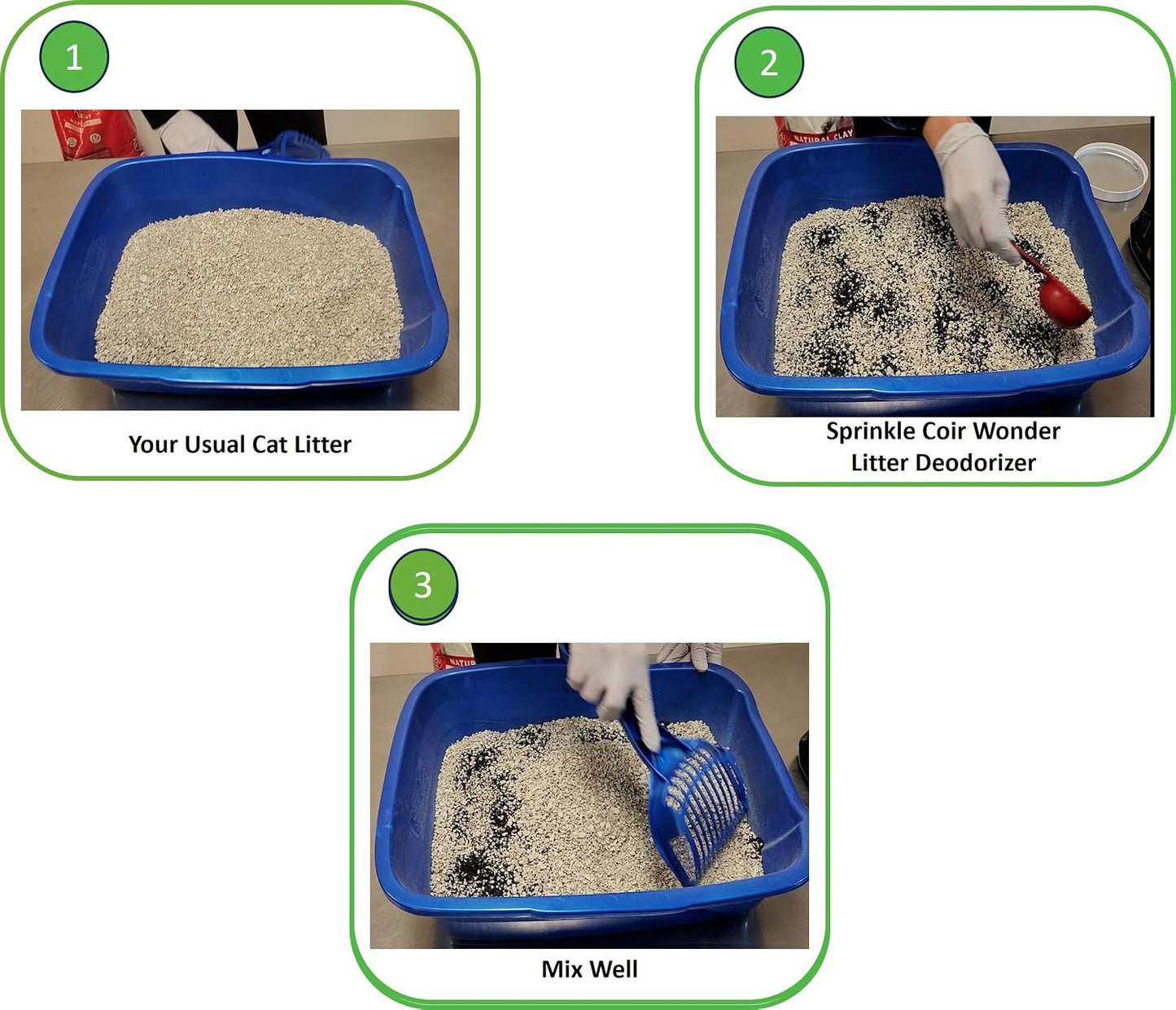 Coir Wonder Cat Litter Deodorizer – 2.2 Lb Activated Charcoal Carbon – Odor Eliminator for Litter Box, Chicken Coop, Small Animal Enclosures – Extends Litter Life – Natural Pet Odor Control Granules