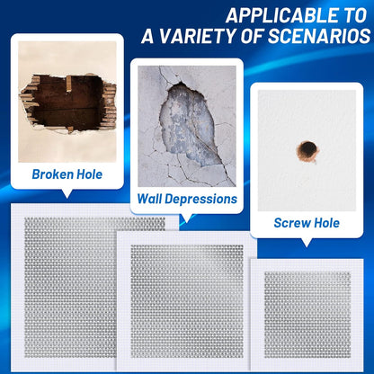 Ranekie 14 Pack Drywall Repairs Patch, 4/6/8 Inch Drywall Repair Kit with Extended Self-Adhesive Mesh,Large Hole Patch Repair for Drywall,Heavy Duty Dry Wall Hole Repair Patch