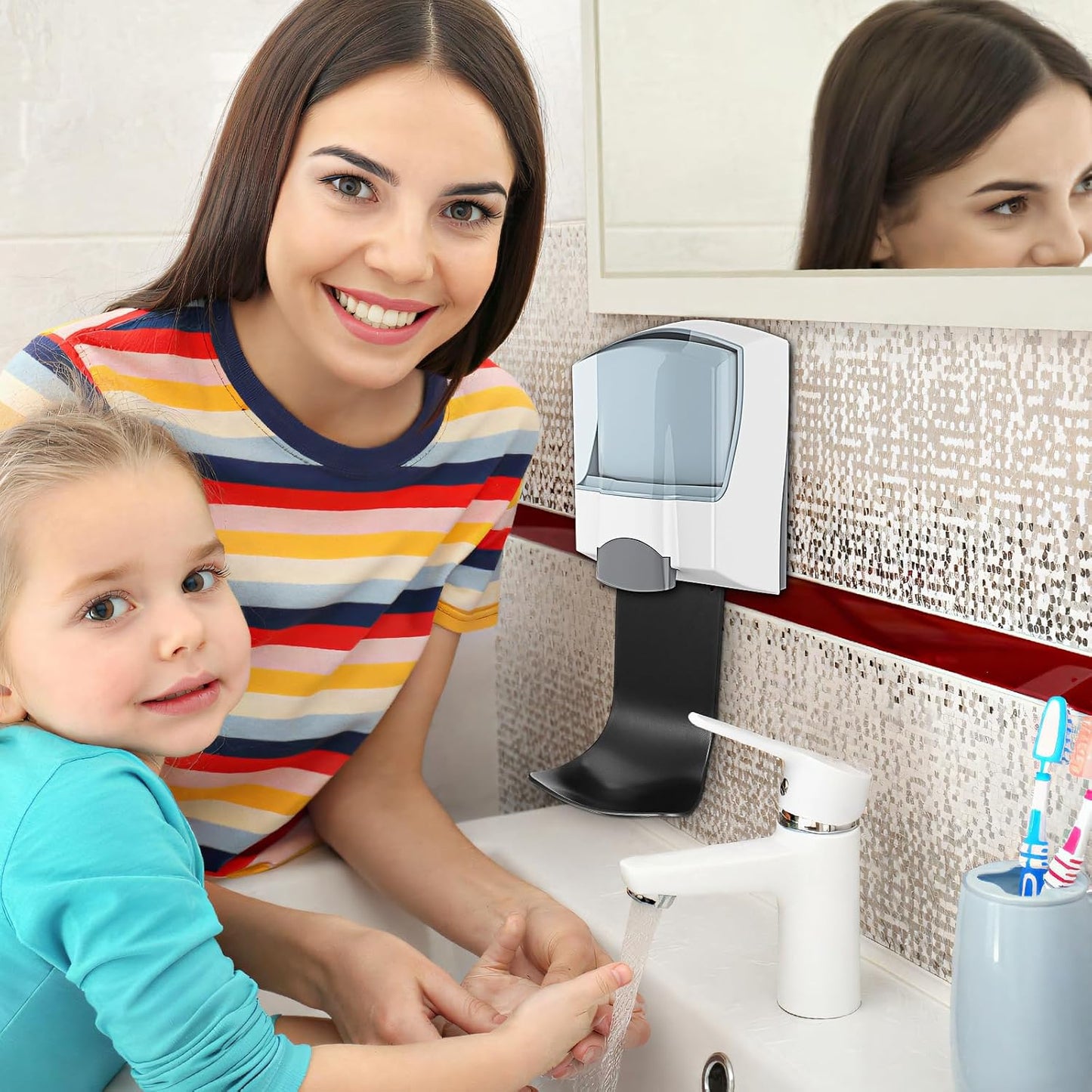 YARNOW Dispenser Drip Tray - 4PCS Laundry Detergent Drip Catcher - Wall Mounted Holder Cup Liquid Catcher, for Kitchen Sink, Bathroom & Laundry Room Use - Easy Installation and Cleaning，Black