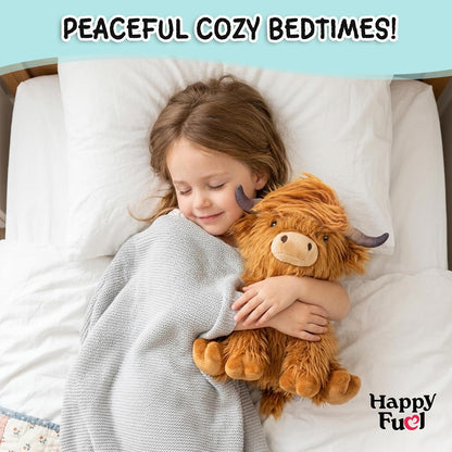 Bunny Microwavable & Weighted Stuffed Animals - 1.5 Lbs Unscented Heating Pad for Period Cramps Pain Relief and Anxiety, Cute Bunny Plush Toys Gifts for Women Girls Adults and Kids by Happy Fuel