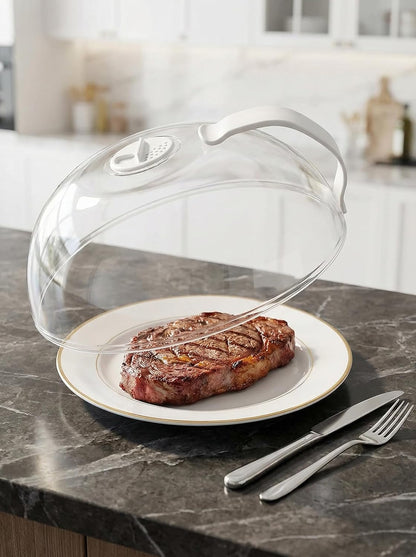 11 Inch Microwave Splatter Cover, Microwave Cover for Food with Handle & Adjustable Steam Vents, Anti-Splatter Plate Lid for Heating, Splatter Guard for Microwave Oven, BPA-Free