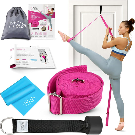 Leg Stretcher Strap with Door Anchor and Resistance Band, Splits Trainer