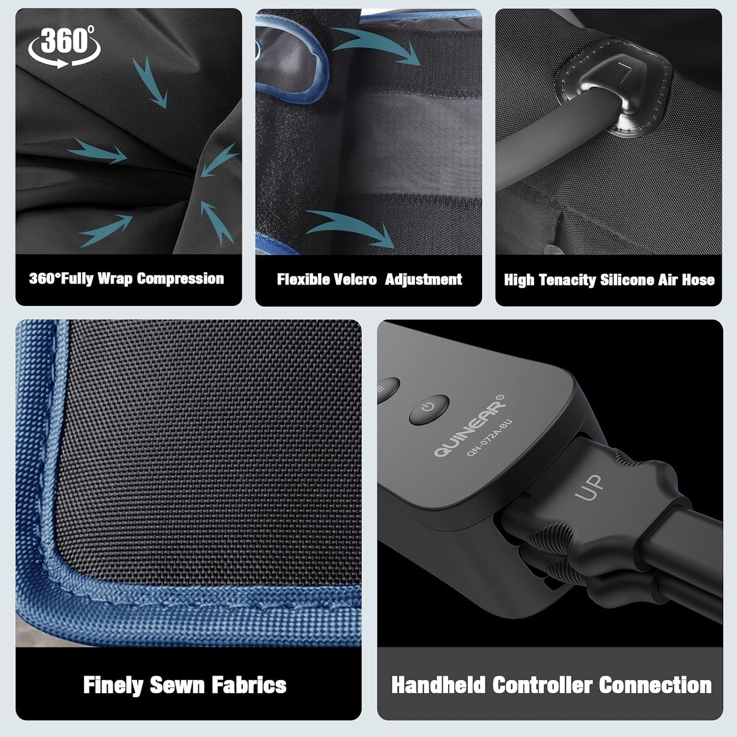 QUINEAR Leg Massager with Heat and Compression FSA-HSA | Foot and Leg Massager for Circulation and Pain Relief, 3Heat 3Mode 3Intensity 2 Extender Calf Massager for Cramps Edema Swelling