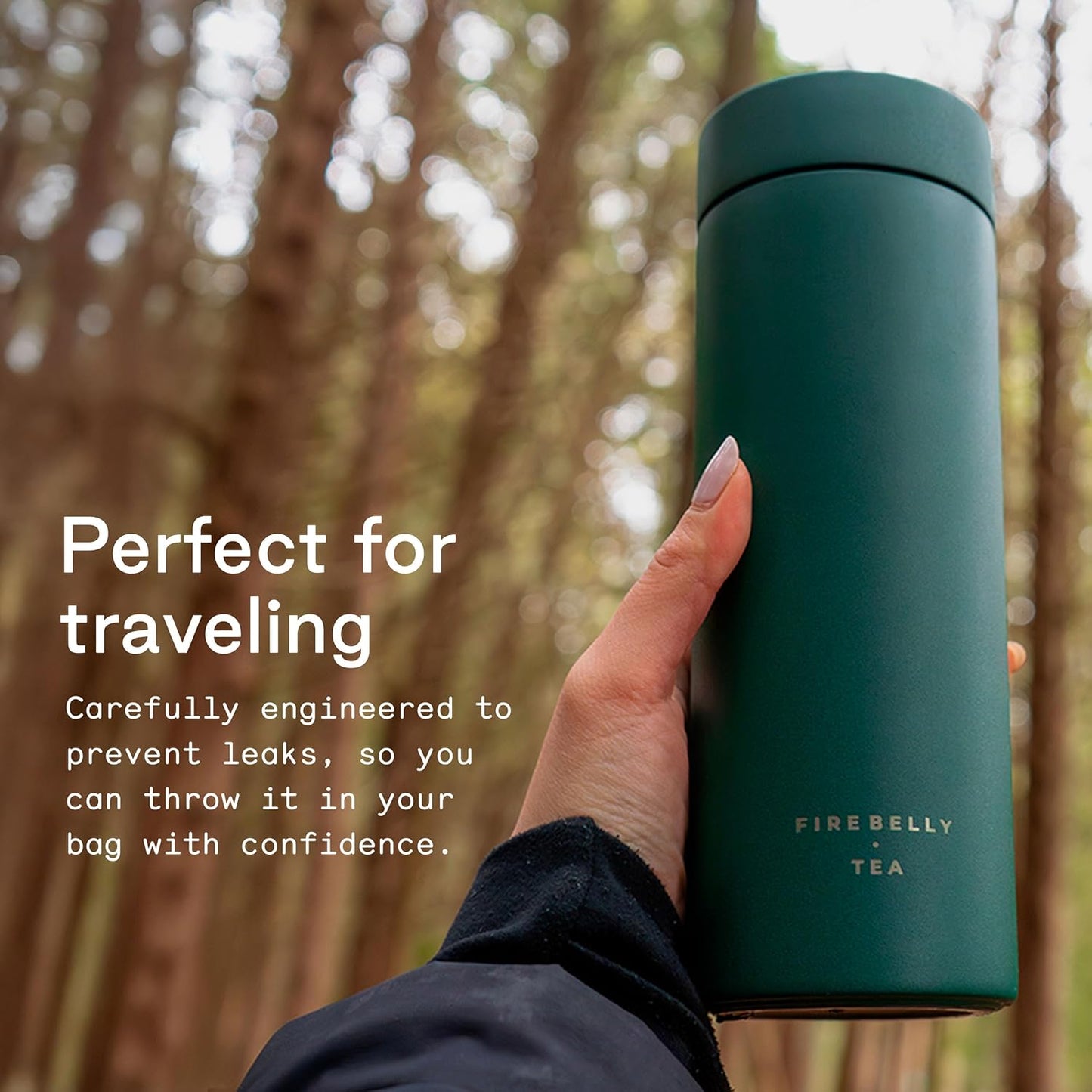 Firebelly Tea, Travel Tea Infuser Mug with Strainer, Insulated Tumbler for Loose Leaf Tea or Coffee, Leakproof Bottle for Hot or Iced Drinks, Stainless Steel Thermos with Lid, Salmon