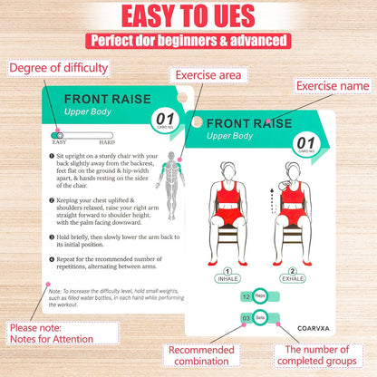 Bodyweight Workout Cards for Women & Men-50 Bodyweight Workout Cards，Includes 2 Rings& Dry-Erase for Easy Organization-Home, Gym or Studio (Bodyweight)
