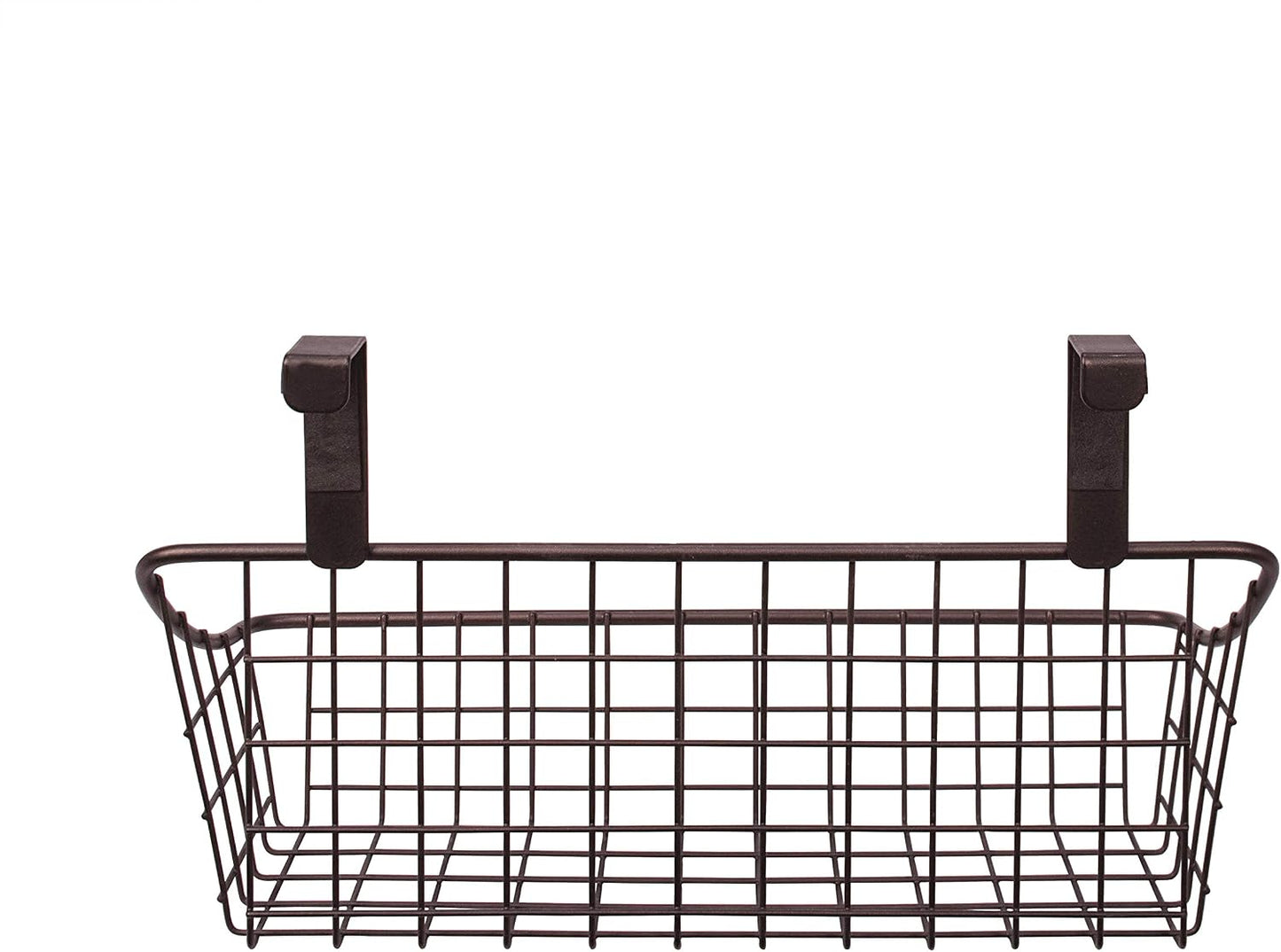 Spectrum Hanging Baskets for Organizing (Large, Satin Nickel) - Grid Over the Cabinet Wire Basket for Kitchen or Bathroom - Door Hanging Storage Organizer for Cleaning Supplies, Washcloths, & Towels