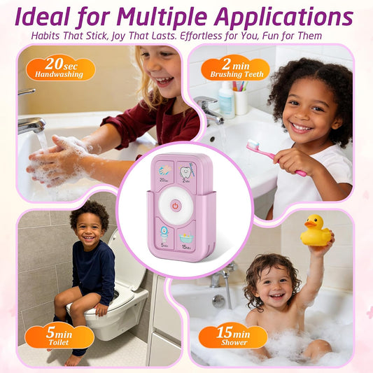 Kids Timer for Tooth Brushing, Washing, Toilet & Shower Pink