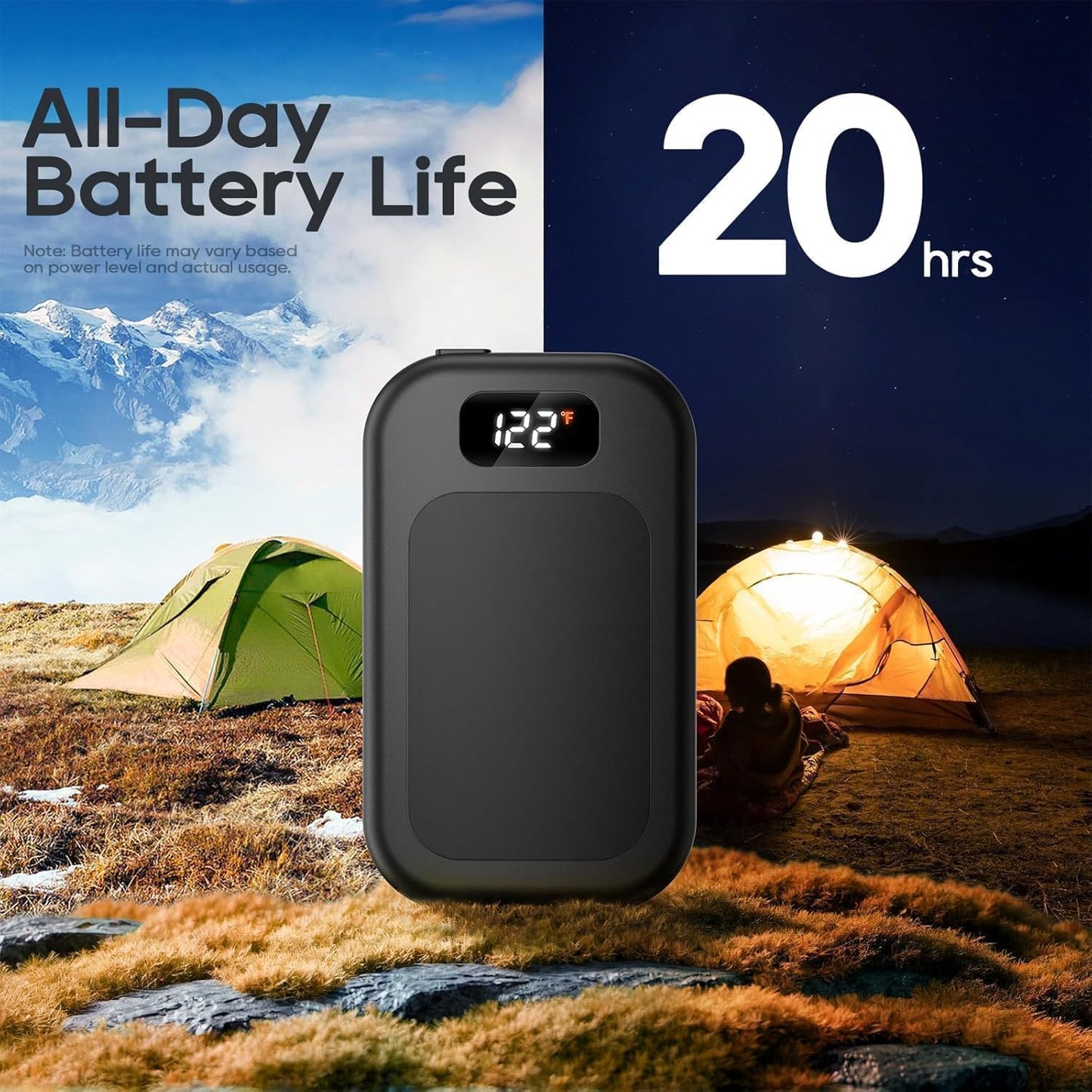 Hand Warmers Rechargeable 4 Pack, 6400mAh Electric Hand Warmers, AI Smart Chips 20Hrs Long Safe Heat, Portable Pocket Heater, Outdoor Camping Hunting Golf Accessories